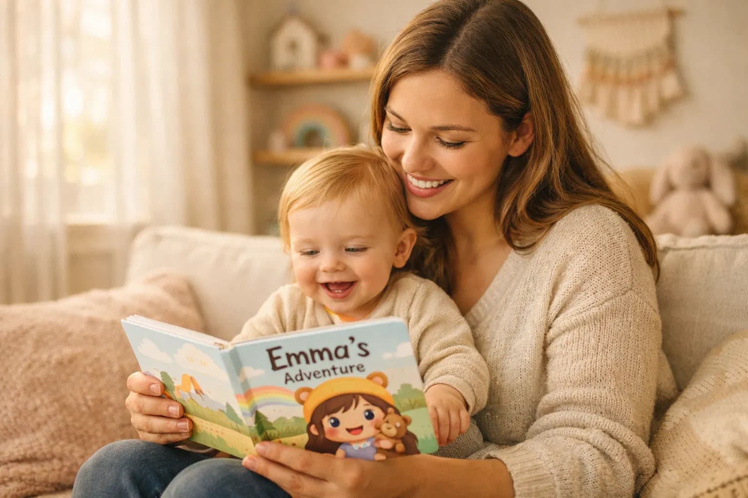 Family reading together